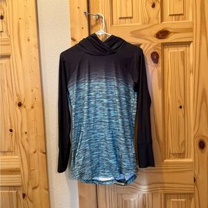 Black and Blue Gradient Amber Top
